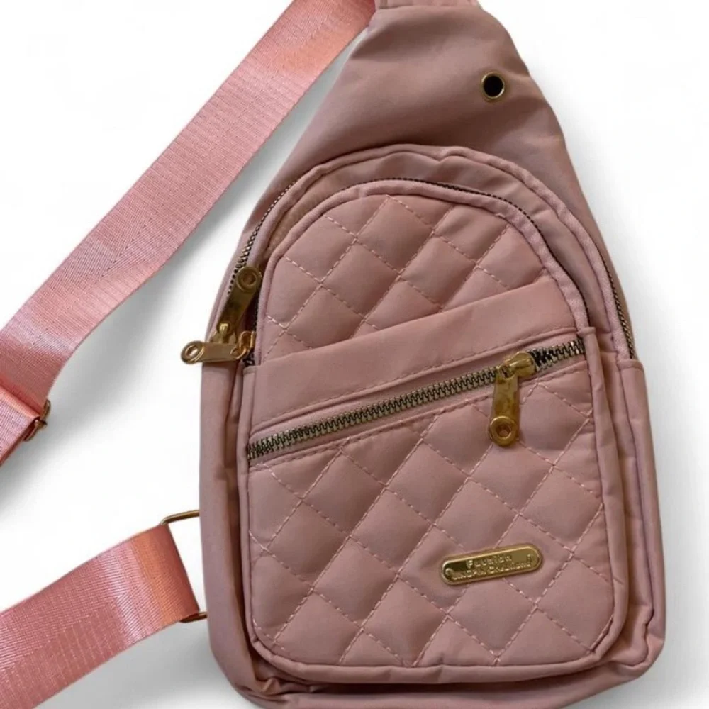 Quilted Pink Sling Bag